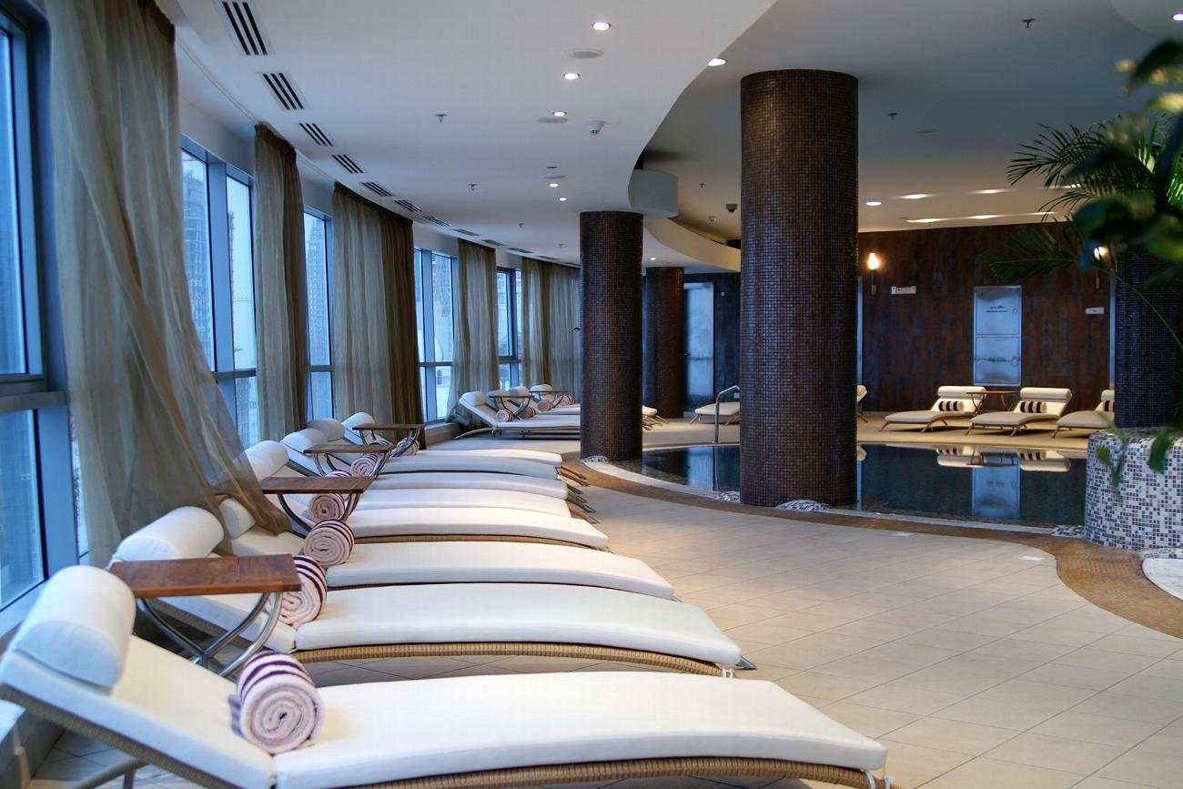 Luxury spa lounges and pool